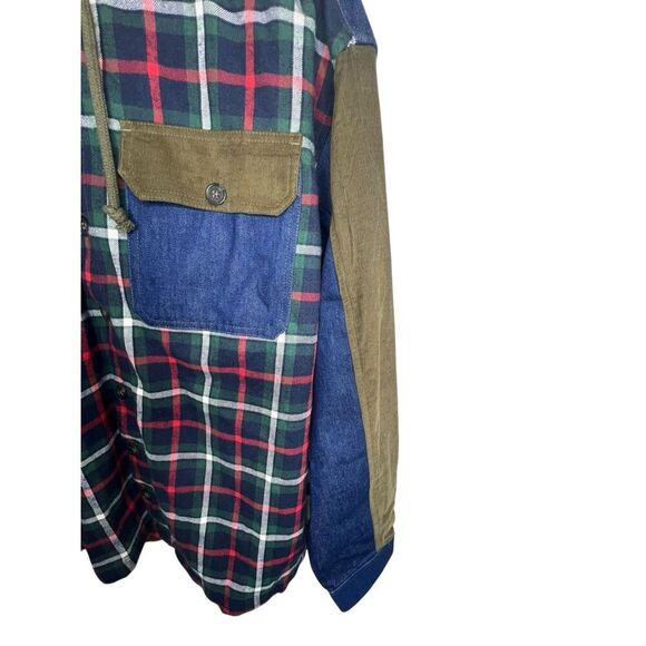 Urban Outfitters Blocked Hooded Long Sleeve Overshirt Jacket - Picture 3 of 6